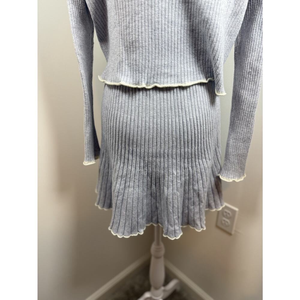 Anthropologie Daily Practice Miles Sweater Dress Small Gray Knit Pleated Preppy - Picture 13 of 15